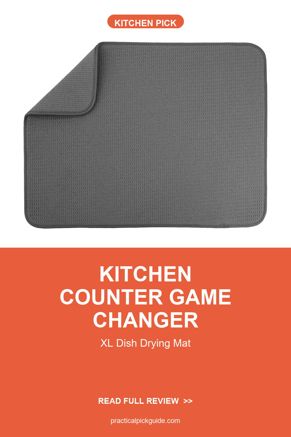 S&T INC. Dish Drying Mat XL, 18” x 24”, Absorbent Microfiber Kitchen Counter Mat, Dish Drying Pad for Dishes, Utensi