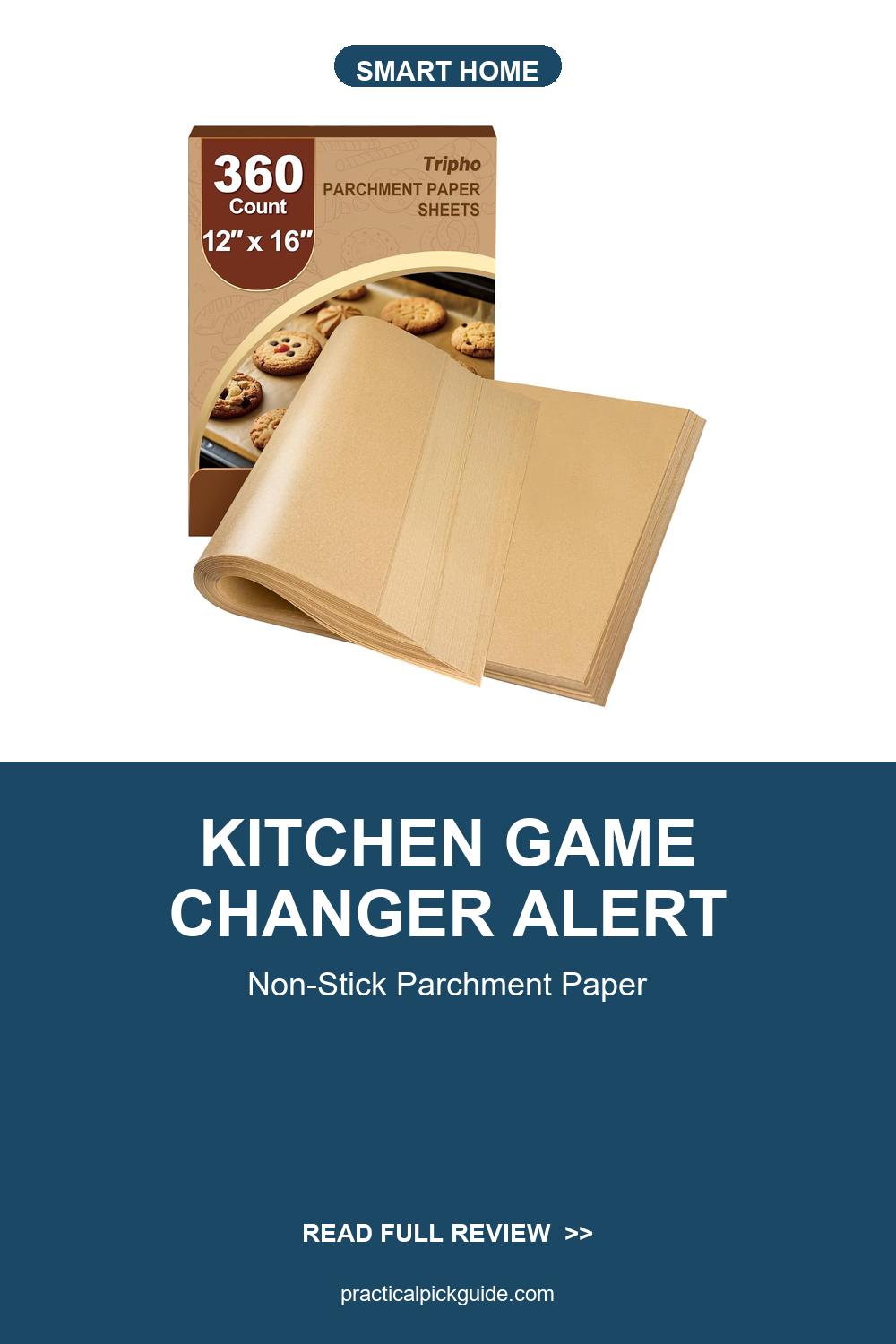 Amazon Basics Non-Stick Parchment Paper for Baking, Cooking, Oven Safe, 15 inches, 90 Sq Ft Roll, 1 Pack