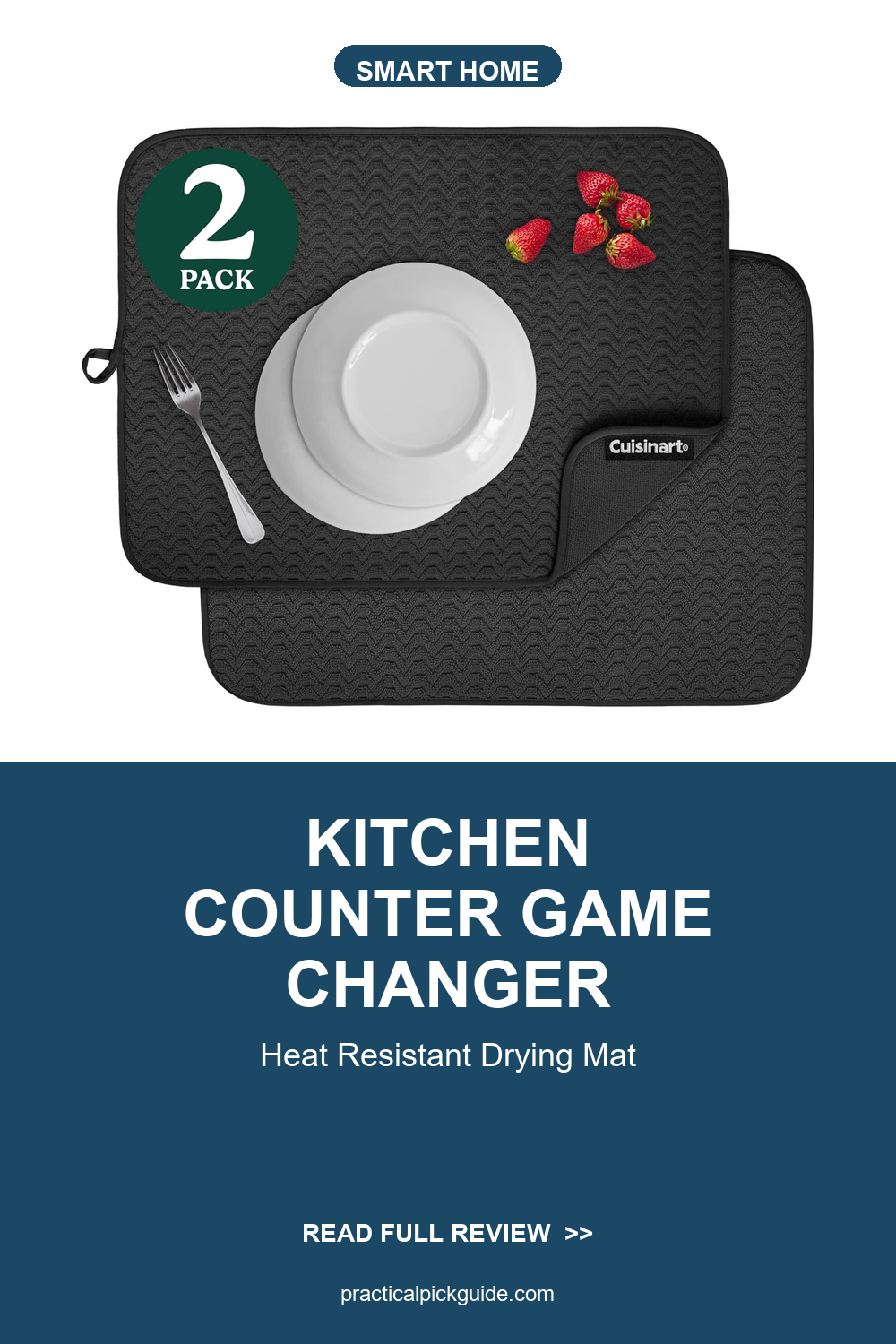 HotLive Dish Drying Mat for Kitchen Counter, Heat Resistant Drainer Mats with Non-slip Rubber Backed, Hide Stain Kitchen